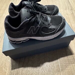 New Balance Kids Black and Gray Sneakers